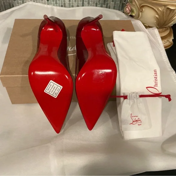 Christian Louboutin Glossy Red Heels - Picture 5 of 7